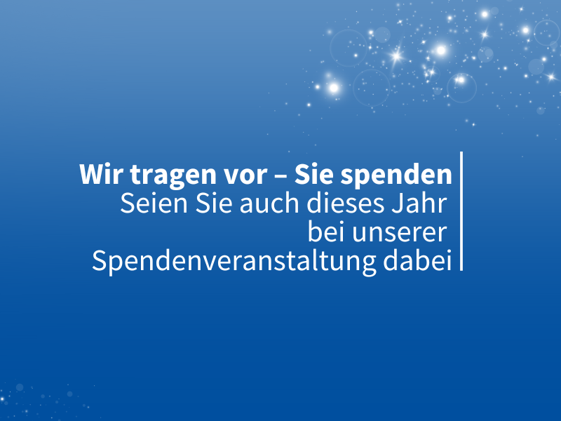 Am 12.12.2024 findet unsere Info-Spendenaktion für Aktion Lichtblicke e.V. statt. Die Aktion Lichtblicke e.V. setzt sich besonders für Menschen ein, die schwere Schicksalsschläge erleiden müssen – für die Schwachen und Benachteiligten unserer Gesellschaft, die oft keine Stimme oder Unterstützung für ihre Anliegen haben. Besonders betroffen sind häufig Kinder, die unter den Notsituationen leiden, in die ihre Familien geraten.